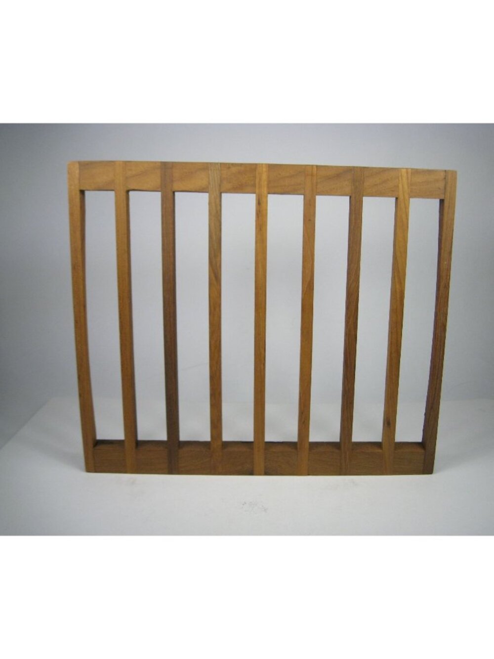 Kalmar Teak Wood Trivet Rectangle Slatted Danish MCM Scandinavian 11 inch Wooden